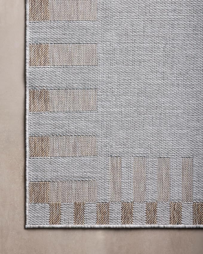 Loloi Amber Lewis Topanga Collection TOP-08 Silver/Natural 5'-3" x 7'-6" Indoor/Outdoor Area Rug-Ruum Studio Home
