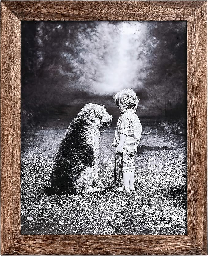 Yaetm-11x14 Picture Frame, Natural Solid Wood Photo Frame Display for Wall Mounting, High Definition Glass Carbonized Black(2 Pack)-Ruum Studio Home
