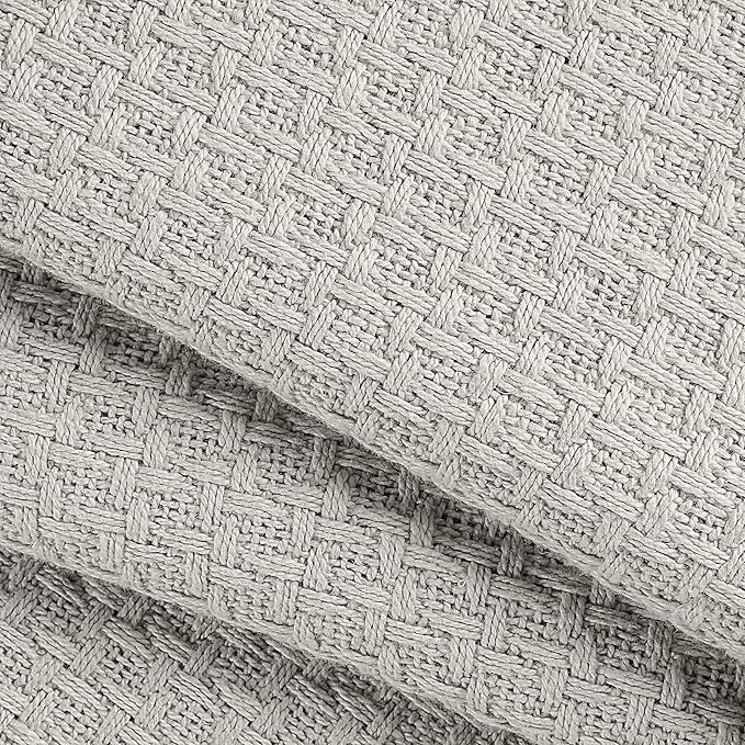 BELIZZI HOME 100% Cotton Bed Blanket, Breathable Bed Blanket King Size, Cotton Thermal Blankets King, Perfect for Layering Any Bed for All Season, Light Grey-Ruum Studio Home