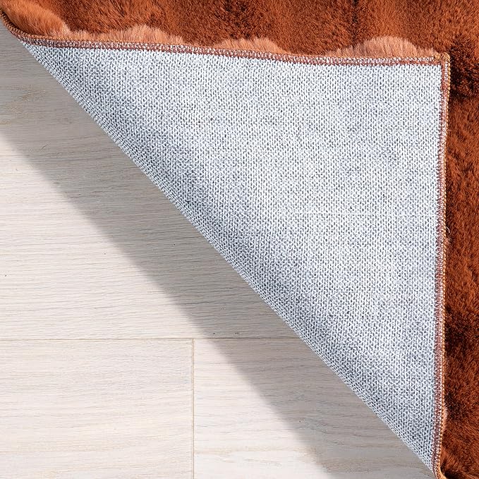 nuLOOM Jeni Checkered 3'9" x 6' Machine Washable Area Rug for Living Room Bedroom Dining Room Kitchen, Brick-Ruum Studio Home