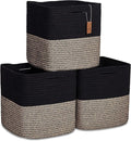 NaturalCozy Storage Cubes 11 Inch Cotton Rope Woven Baskets for Organizing, 3-Pack | Cube Storage Bin | Square Storage Baskets for Shelves Organizer, Classroom, Kids Toy Bins, Closet, Baby Nursery-Ruum Studio Home