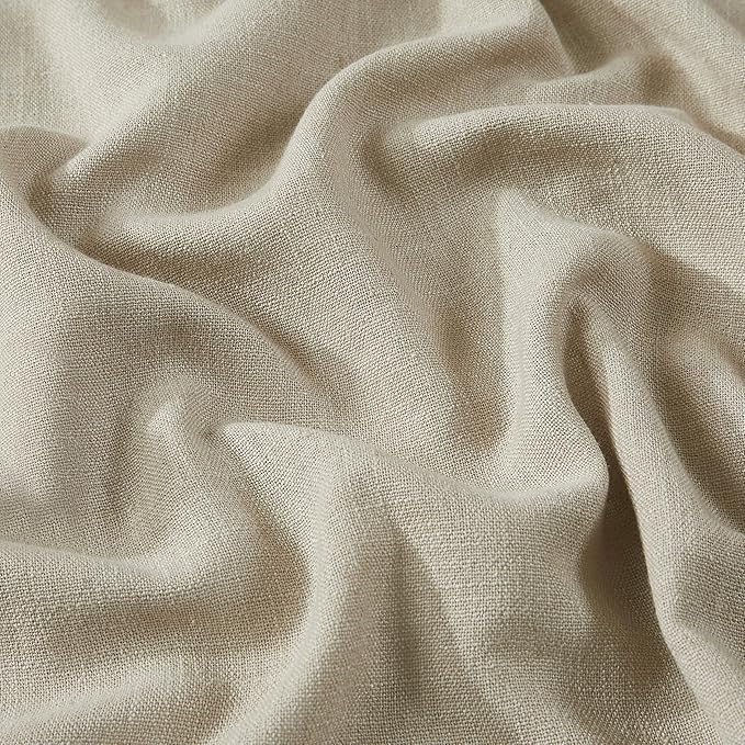Vision Home Sand Pinch Pleated Full Blackout Curtains Linen Blended Room Darkening Window Curtains 112 inch for Living Room Bedroom Thermal Insulated Pinch Pleat Drapes with Hooks 40" Wx112 Lx2-Ruum Studio Home