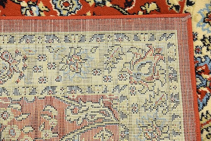 Unique Loom Sialk Hill Collection Area Rug - Washington (3' x 16' 5" Runner Terracotta/Cream)-Ruum Studio Home