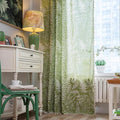 Sutuo Home Boho Curtain 84 Inches Length for Bedroom, Printed Cotton Linen Rod Pocket Rustic Farmhouse Bohemian Tassels Window Treatment, 1 Panel 59" W x 84" L, Green Tropical Leaves-Ruum Studio Home