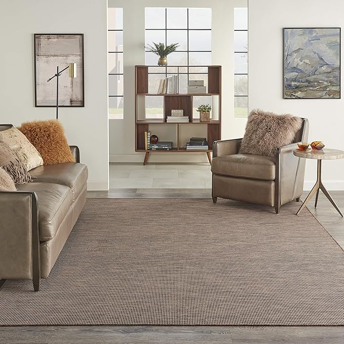 Nourison Positano Indoor-Outdoor Natural 9' x 12' Area Rug, Easy Cleaning, Non Shedding, Bed Room, Living Room, Dining Room, Backyard, Deck, Patio (9x12)-Ruum Studio Home