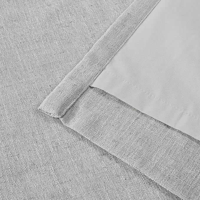 Vision Home Light Gray Pinch Pleated Full Blackout Curtains Linen Blended Room Darkening Curtain Panels 112 inch for Living Room Bedroom Thermal Insulated Pinch Pleat Drapes with Hooks 40" Wx112 Lx2-Ruum Studio Home