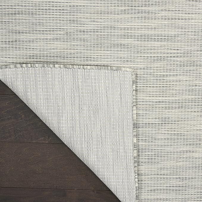 Nourison Positano Indoor/Outdoor Light Grey 2'2" x 8' Area Rug, Easy Cleaning, Non Shedding, Bed Room, Living Room, Dining Room, Backyard, Deck, Patio (2x8)-Ruum Studio Home