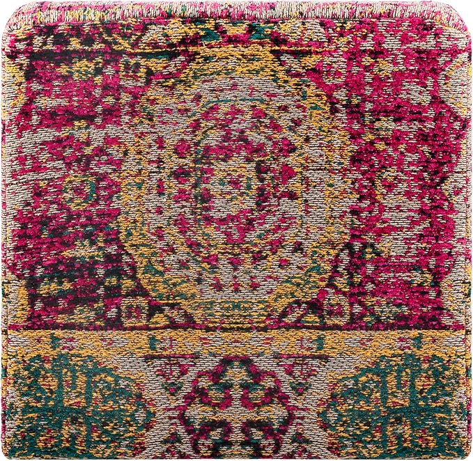 Mark&Day Pouf Ottoman, Kaltenleutgeben Traditional Bright Pink Cube Pouf Foot Rest for Living Room, Bedroom and Boho Home Decor (18"x18"x18")-Ruum Studio Home