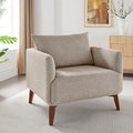 Oversized Accent Chair Modern Boucle Armchair for Living Room- 37" Wide Accent Chair with Solid Wood Legs, Camel Upholstered Lounge Chair for Bedroom & Office, Cozy Reading Chair (Easy Assembly)-Ruum Studio Home