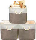 SIMPLE HOUSEWARE Fabric Storage Cubes, 13" x 13" Storage Bin, 3 Pack, Brown-Ruum Studio Home