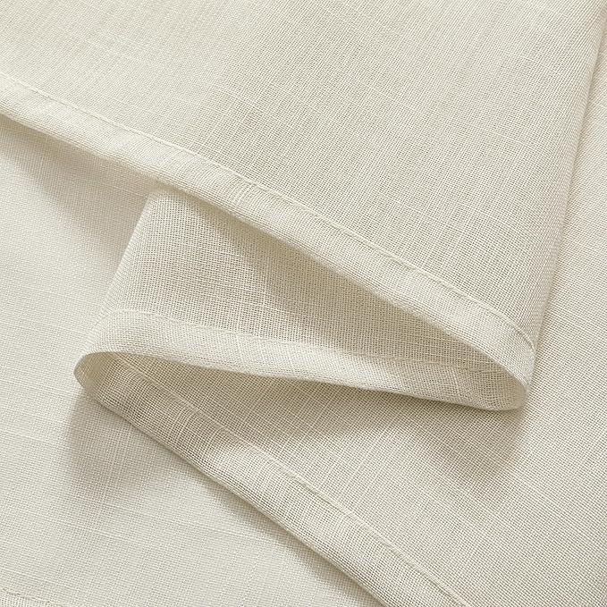 Joydeco Sheer Curtains 84 Inches Long, White Curtains for Living Room 2 Panels Set, Linen Curtains Window Privacy Assured with Light Filtering(W52 x L84 Inch,Linen)-Ruum Studio Home
