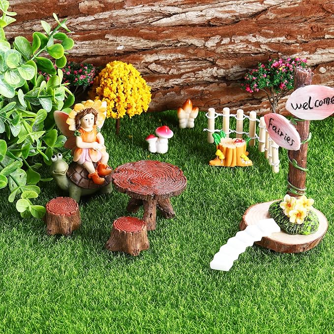 Elcoho 10 Pieces Fake Grass for Crafts Fairy Garden 6 x 6 Inches Artificial Garden Grass for Miniature Ornament Dollhouse DIY Decoration-Ruum Studio Home