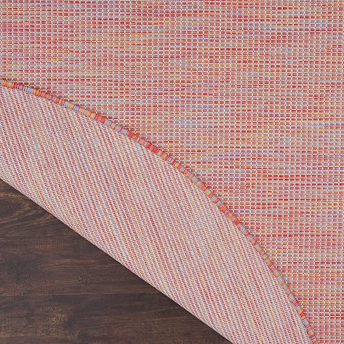 Nourison Home Positano Indoor/Outdoor Rainbow 6' x Round Area Rug, Easy Cleaning, Non Shedding, Bed Room, Living Room, Dining Room, Backyard, Deck, Patio (6 Round)-Ruum Studio Home