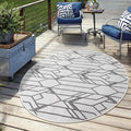 Keen Home Design Terrace Outdoor Round Rug - 5ft Round Washable Indoor/Outdoor Rug for Patio, Kitchen, Balcony, Beach, Garden, Deck and Porch, Size: 5'3" Round-Ruum Studio Home