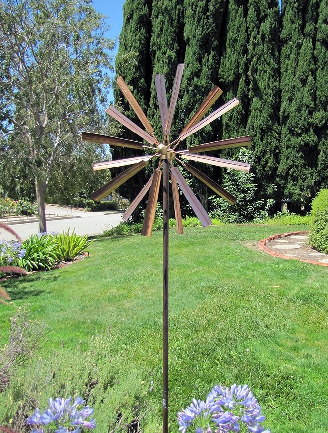Stanwood Wind Sculpture: Kinetic Copper Dual Spinner - Double Windmill Spinner-Ruum Studio Home