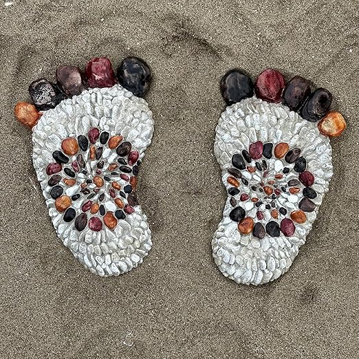 Outdooor Stepping Stones - Decorative Garden Stones for Patio, Deck, Garden or Sidewalk Faux Cobblestone Stepping Stones (Set of 2#B-Ruum Studio Home