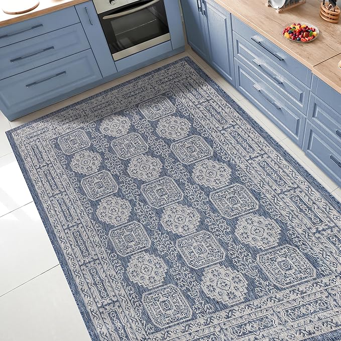 Keen Home Design Terrace Outdoor Area Rug - 4x6 Washable Indoor/Outdoor Rug for Patio, Kitchen, Balcony, Beach, Garden, Deck and Porch, Size: 3'10"x5'7"-Ruum Studio Home