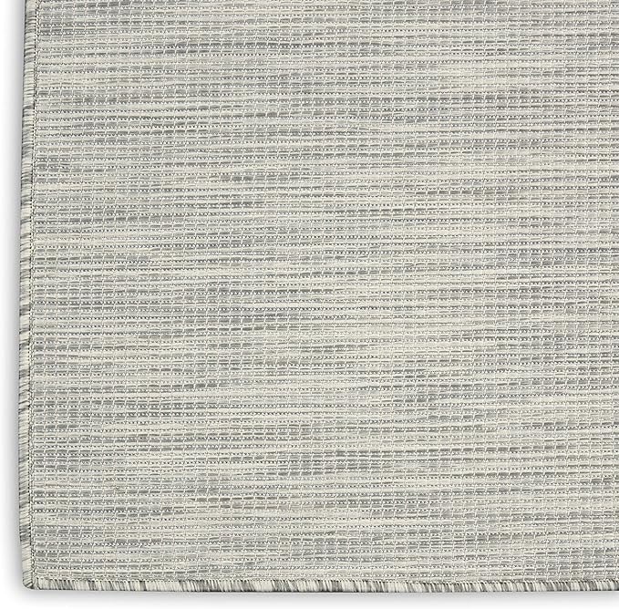 Nourison Positano Indoor/Outdoor Light Grey 6' x Round Area Rug, Easy Cleaning, Non Shedding, Bed Room, Living Room, Dining Room, Backyard, Deck, Patio (6 Round)-Ruum Studio Home