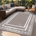 Outdoor Patio Rug, Outside Rectangular Carpet, Moroccan Geometric Rugs, Washable Large Indoor Outdoor Rug 6x9 Mats for RV, Picnic, Backyard, Deck, Balcony, Porch, Beach-Ruum Studio Home