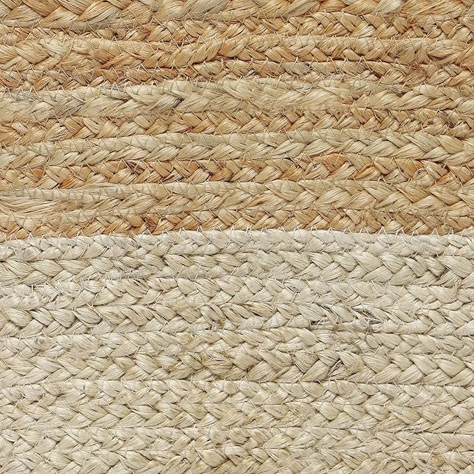 REDEARTH · Cube Pouf Ottoman - Braided Pouffe Accent Sitting Square Footrest for Living Room, Bedroom, Nursery, kidsroom, Patio, Gym; 100% Jute Set of 2 (14.5"x14.5"x16"; Natural Ivory)-Ruum Studio Home