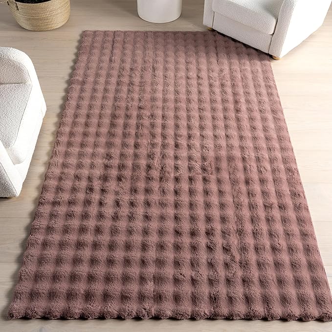 nuLOOM Jeni Checkered 5x8 Machine Washable Area Rug for Living Room Bedroom Dining Room Kitchen, Burgundy-Ruum Studio Home