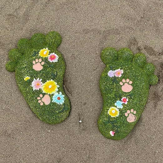 Garden Stepping Stones - Decorative Stones for Patio, Lawn, Stepping Stones Made of Resin (Set of 2)-Ruum Studio Home