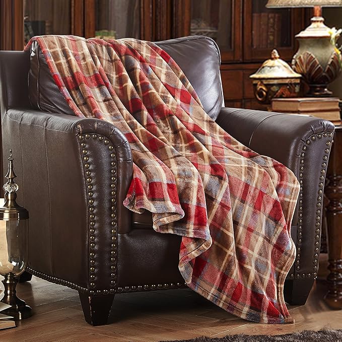 MERRYLIFE Throw Blanket Plaid| Ultra-Plush Soft Colorful Oversized | Decorative Couch Travel Blanket | King Size(90" 102", Love Urban)-Ruum Studio Home