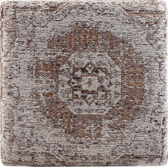 Mark&Day Pouf Ottoman, Kaltenleutgeben Traditional Camel Cube Pouf Foot Rest for Living Room, Bedroom and Boho Home Decor (18"x18"x18")-Ruum Studio Home