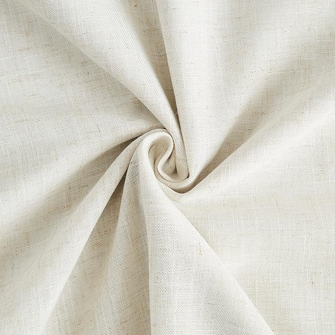 Vision Home Natural Pinch Pleated Full Blackout Curtains Linen Blended Room Darkening Window Curtains 63 inch for Living Room Bedroom Thermal Insulated Pinch Pleat Drapes with Hooks 1 Panel 60"Wx63"L-Ruum Studio Home