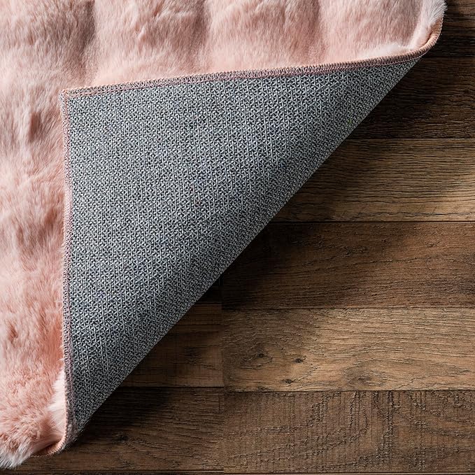 nuLOOM 5' x 8' Cozy Plush Area Rug, Machine Washable, Non-Slip, Soft Fluffy Shag Carpet for Living Room Bedroom Kids Room Nursery Home Decor, Jeni Blush-Ruum Studio Home
