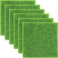 Elcoho 6 Pieces Fake Grass for Crafts Fairy Garden 6 x 6 Inches Artificial Garden Grass for Miniature Ornament Dollhouse DIY Decoration-Ruum Studio Home