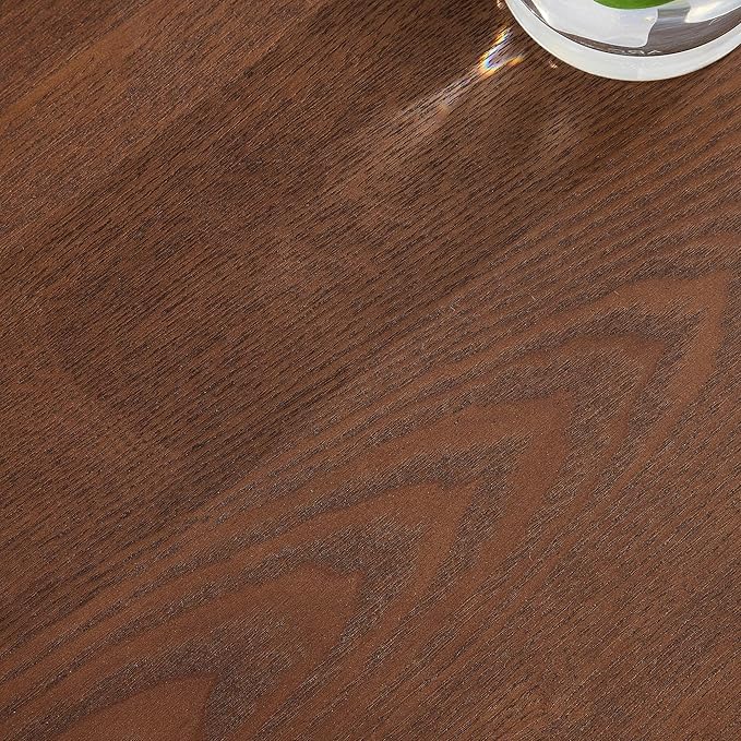 Modern Oval Coffee Table with Wood Pedestal,47.24" Farmhouse Center Table for Living Room, Ellipse Coffee Tables Tea Table for Bedroom, Apartment-Walnut-Ruum Studio Home