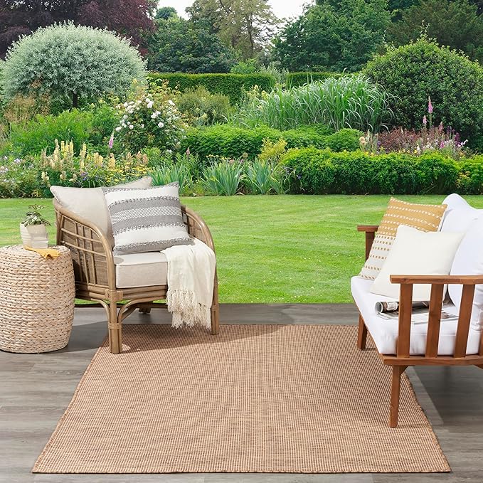 Nourison Home Positano Indoor/Outdoor Jute 9' x 12' Area Rug, Easy Cleaning, Non Shedding, Bed Room, Living Room, Dining Room, Backyard, Deck, Patio (9x12)-Ruum Studio Home