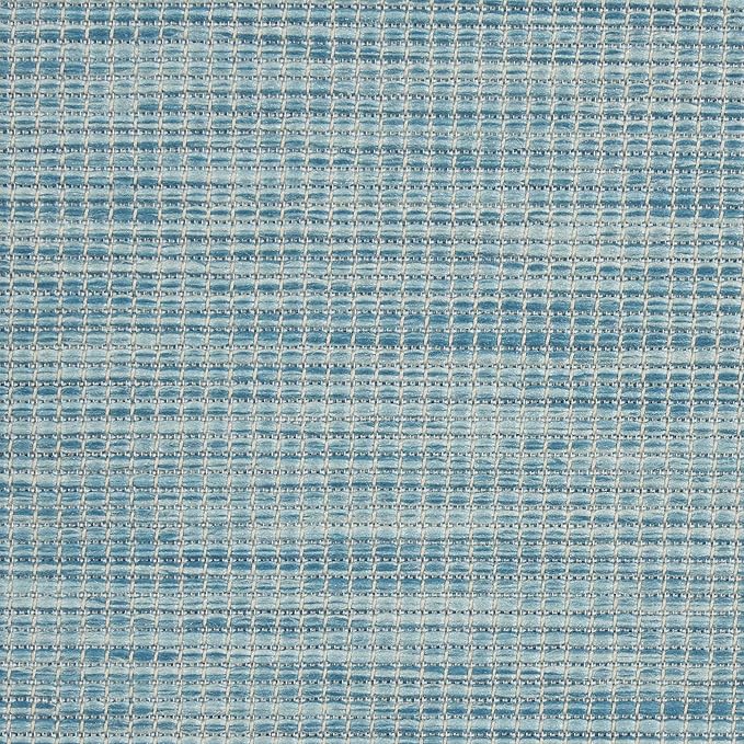 Nourison Positano Indoor/Outdoor Aqua 2'2" x 10' Area Rug, Easy Cleaning, Non Shedding, Bed Room, Living Room, Dining Room, Backyard, Deck, Patio (2x10)-Ruum Studio Home