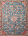 Loloi Layla Collection LAY-10 Marine/Clay 3'-6" x 5'-6" .13" Thick Accent Rug, Soft, Durable, Vintage Inspired, Distressed, Low Pile, Non-Shedding, Easy Clean, Printed, Living Room Rug-Ruum Studio Home
