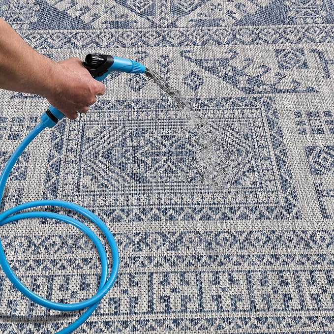 Keen Home Design Terrace Outdoor Area Rug - 5x8 Washable Indoor/Outdoor Rug for Patio, Kitchen, Balcony, Beach, Garden, Deck and Porch, Size: 5'3"x7'7"-Ruum Studio Home