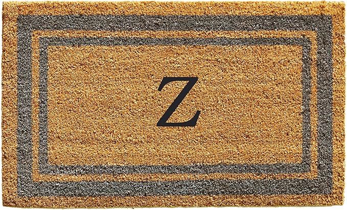 Calloway Mills 153022436Z Periwinkle Border 24" x 36" Monogram Doormat, (Letter Z)-Ruum Studio Home