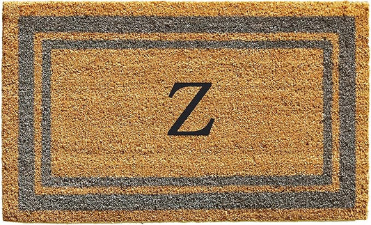 Calloway Mills 153022436Z Periwinkle Border 24" x 36" Monogram Doormat, (Letter Z)-Ruum Studio Home