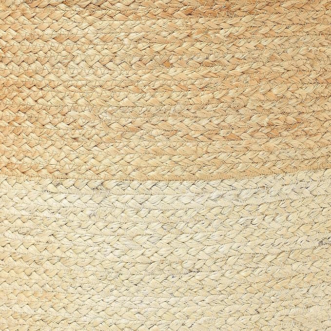 REDEARTH · Cylindrical Pouf Foot Stool Ottoman - Jute Braided Pouffe Poof Accent Sitting Footrest for Living Room, Bedroom, Nursery, Patio, Lounge & Other Rooms (Natural Ivory, 18"x18"x14")-Ruum Studio Home