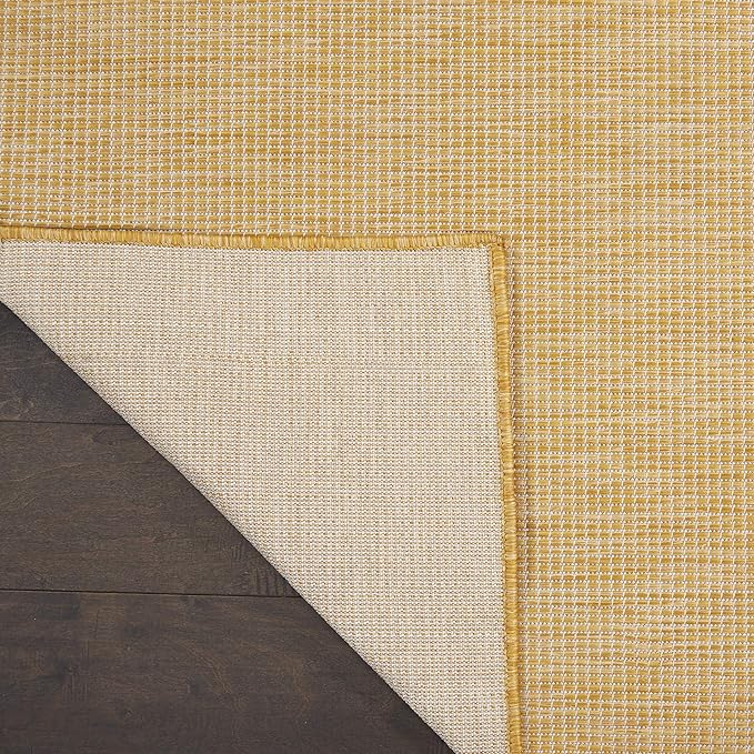 Nourison Positano Indoor-Outdoor Yellow 8' x 10' Area Rug, Easy Cleaning, Non Shedding, Bed Room, Living Room, Dining Room, Backyard, Deck, Patio (8x10)-Ruum Studio Home