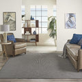 Nourison Home Positano 8' Runner Charcoal Fabric Modern Area Rug (8' Runner)-Ruum Studio Home