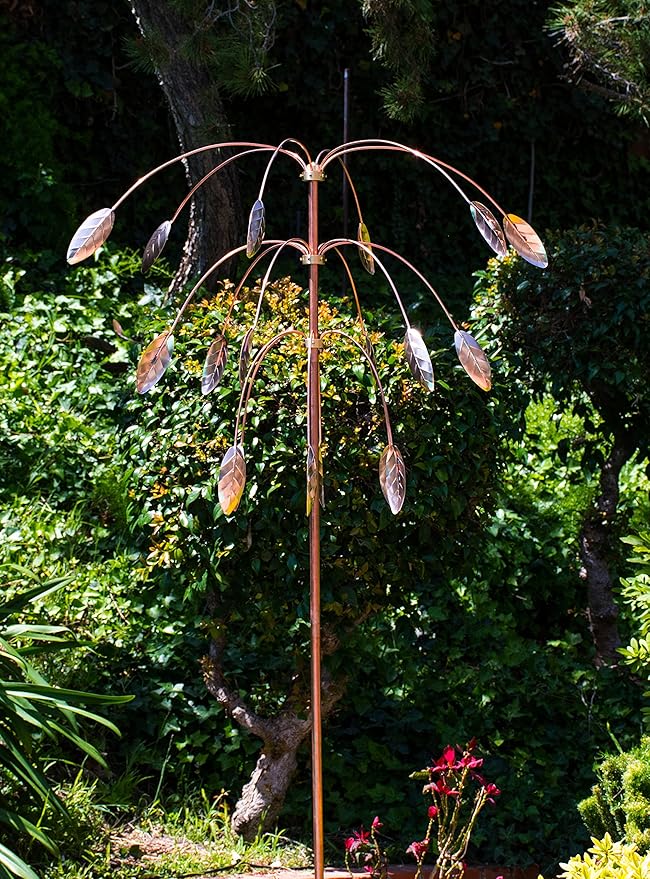 Stanwood Wind Sculpture: Kinetic Copper Triple Spinner - Falling Foliage-Ruum Studio Home