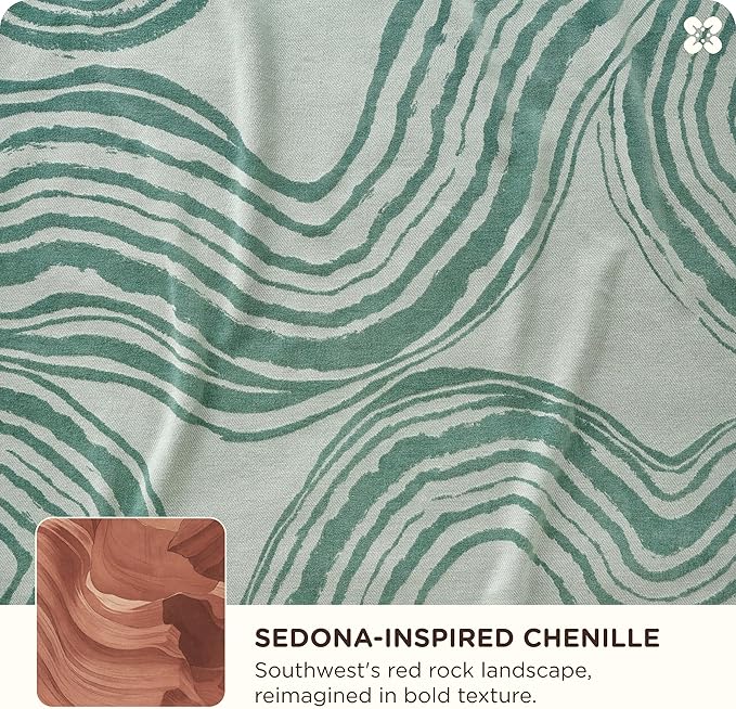 Bedsure 100% Cotton Throw Blanket for Couch - Chenille Woven Textured Blanket Gifts for Women, Cozy and Soft for All Seasons, Home Decor Boho Throw for Bed, Sofa, Aqua Gray, 50x60 Inches-Ruum Studio Home