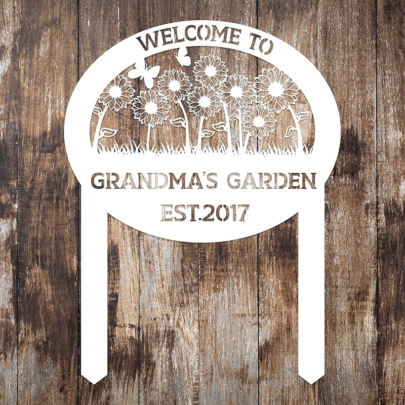 Personalized Metal Garden Sign with Stake, Custom Flowers Garden Decor for Outdoor, Custom Family Name Sign, Patio Decorations, Lawn Art, Farmhouse Decorative, Housewarming Gift-Ruum Studio Home