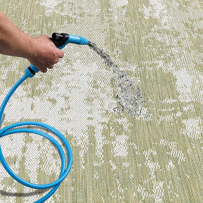 Keen Home Design Terrace Outdoor Round Rug - 8ft Round Washable Indoor/Outdoor Rug for Patio, Kitchen, Balcony, Beach, Garden, Deck and Porch, Size: 7'7" Round-Ruum Studio Home