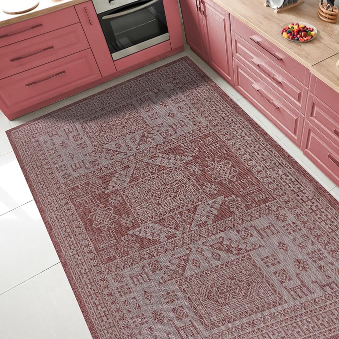 Keen Home Design Terrace Outdoor Area Rug - 6x9 Washable Indoor/Outdoor Rug for Patio, Kitchen, Balcony, Beach, Garden, Deck and Porch, Size: 6'x8'10"-Ruum Studio Home