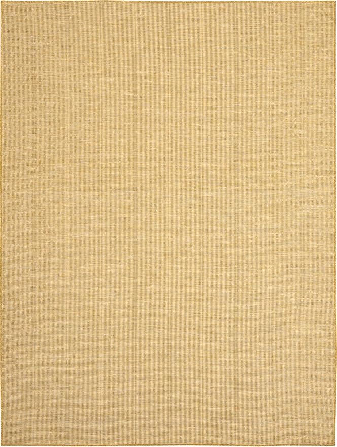 Nourison Home Positano Yellow 9' x 12' Area Rug, Modern, Solid, Indoor/Outdoor, Easy Cleaning, Non Shedding, Bed Room, Living Room, Deck, Backyard-Ruum Studio Home