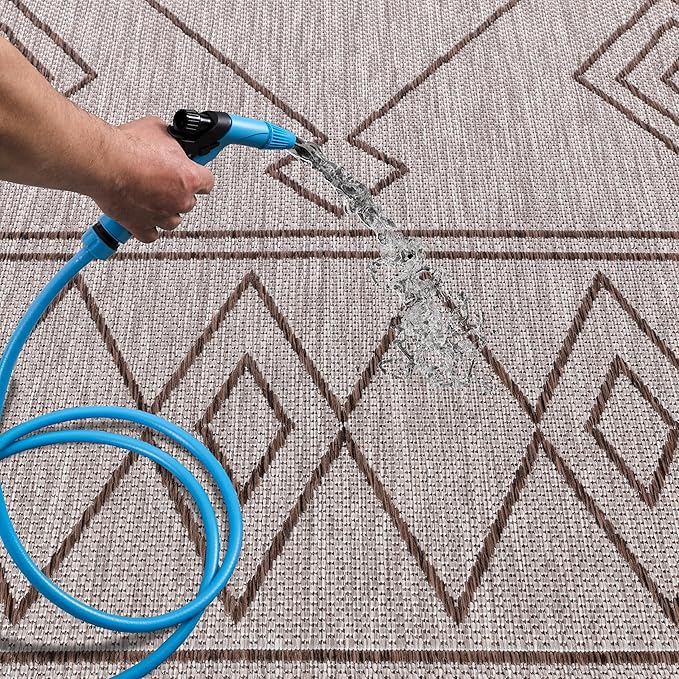 Keen Home Design Terrace Outdoor Area Rug - 8x10 Washable Indoor/Outdoor Rug for Patio, Kitchen, Balcony, Beach, Garden, Deck and Porch, Size: 7'7"x10'-Ruum Studio Home