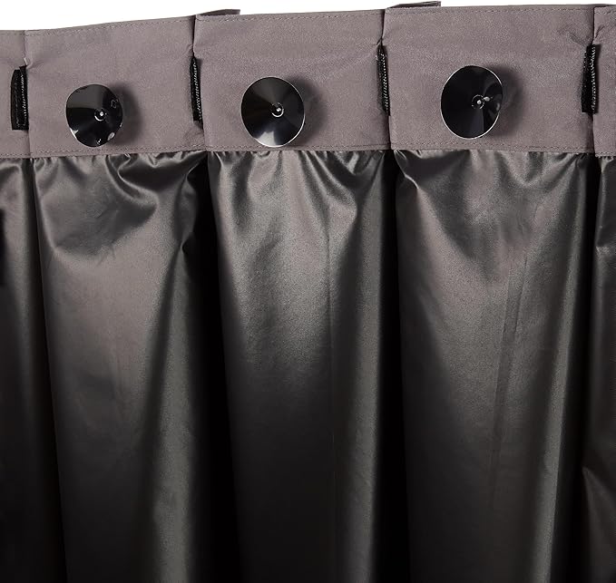 Amazon Basics Portable Blackout Curtain Shade with Suction Cups, 50"W x 78"L, 2-Pack, Dark Grey-Ruum Studio Home