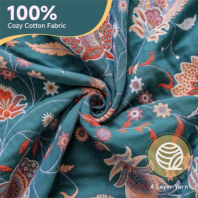 Boho Large Cotton Throw Blanket 80''x90'',Ultra Soft Rustic Quilt,Sofa Throw Cover with Tassels,Farmhouse Lightweight Knitted Throw for Bed,Travel,Couch,Home Decor-Ruum Studio Home